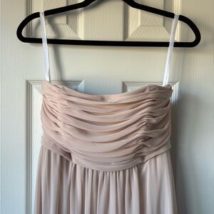 Elegant Blush Pink Ruched Dress